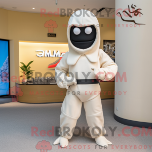 Creme Ninja maskot kostume...