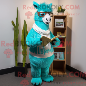 Turquoise Llama mascot...