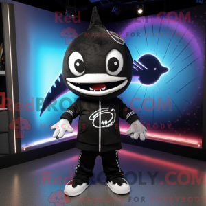 Black Ray mascot costume...