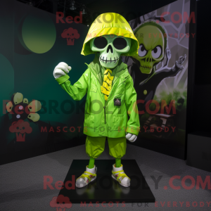 Lime Green Skull maskot...