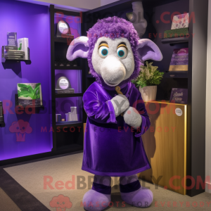 Purple Sheep mascot costume...