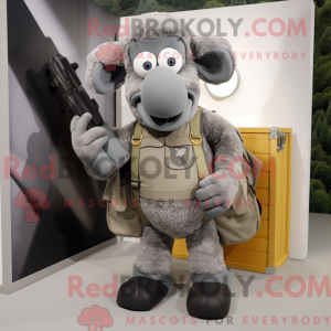 Gray Ram mascot costume...