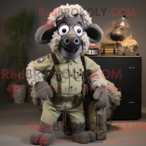 Gray Ram mascot costume...