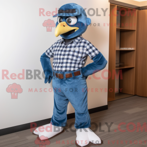 Blue Hawk mascot costume...