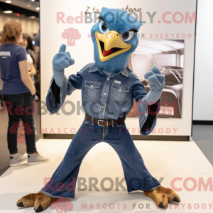 Blue Hawk mascot costume...