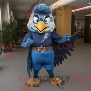 Blue Hawk maskot kostume...