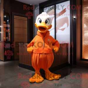 Orange Geese mascot costume...