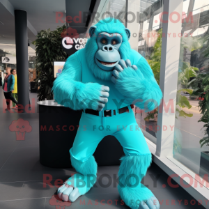 Turquoise Gorilla mascot...