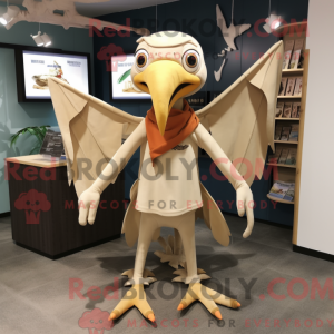 Beige Pterodactyl mascot...