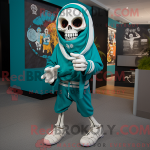 Teal Skull Maskottchen...