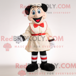 Creme Mime maskot kostume...