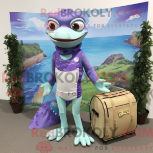 Lavendel Geckos maskot...