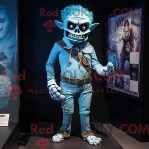 Blue Undead mascot costume...