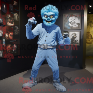 Blå Undead maskot kostume...