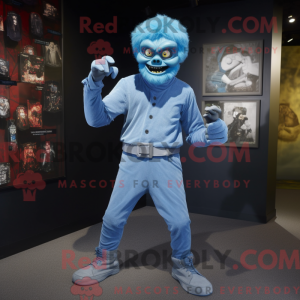 Blue Undead mascot costume...