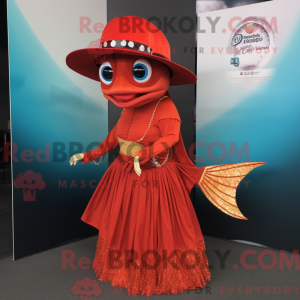 Maskotdraktfigurat Red Fish...