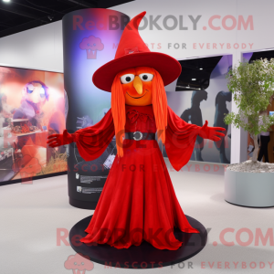 Red Witch mascot costume...