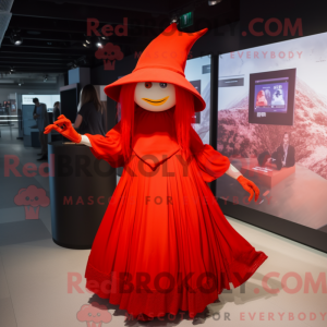 Red Witch mascot costume...