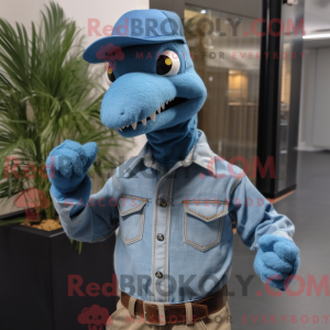 Blue Deinonychus mascot...