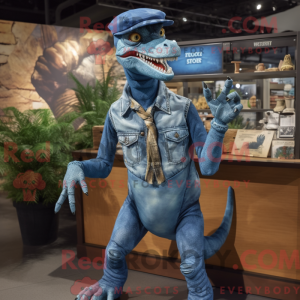 Blå Deinonychus maskot...