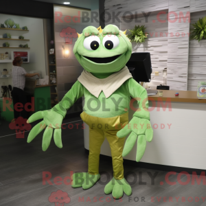 Groene krab mascottekostuum...