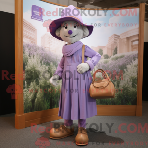 Lavendel Men maskot kostyme...