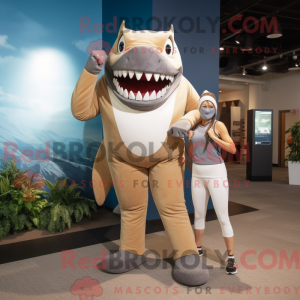 Tan Megalodon mascot...