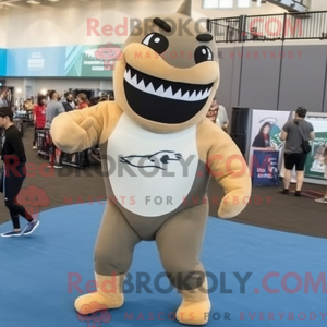 Tan Megalodon mascot...