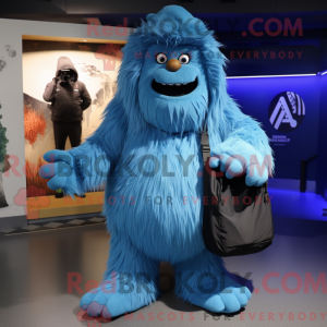 Blue Sasquatch mascot...