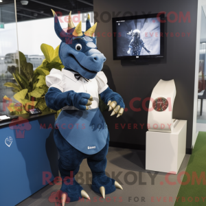 Navy Triceratops mascot...