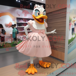 Peach Goose mascot costume...