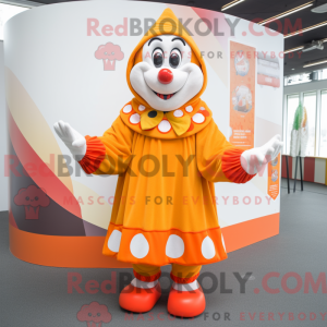 Orange Clown mascot costume...