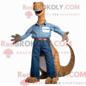 Brun Brachiosaurus maskot...