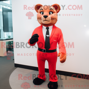 Red Puma mascot costume...