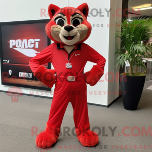 Red Puma mascot costume...