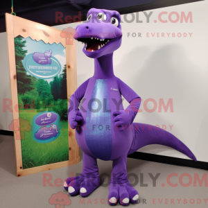 Purple Brachiosaurus mascot...