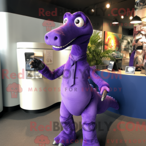 Purple Brachiosaurus mascot...