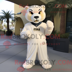 Cream Puma mascot costume...