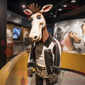 Cream Okapi mascot costume...