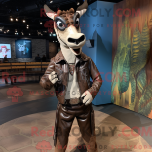 Cream Okapi mascot costume...