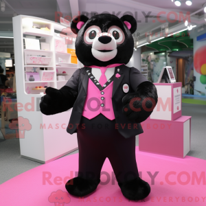 Pink Spectacled Bear mascot...