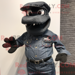 Black Hydra mascot costume...