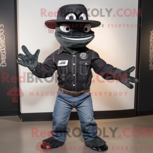 Black Hydra mascot costume...