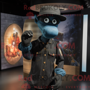 Sort Hydra maskot kostume...