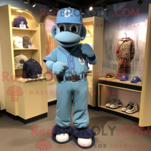 Luva de beisebol azul...