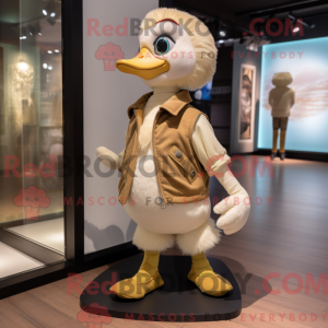 Beige Gosling mascot...