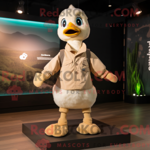 Beige Gosling maskot...