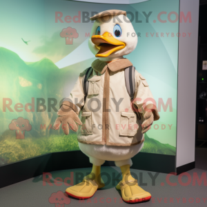 Beige Gosling mascot...