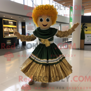 Gold Irish Dancer mascot...