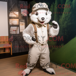White Badger maskot kostume...